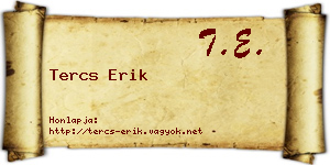 Tercs Erik névjegykártya
